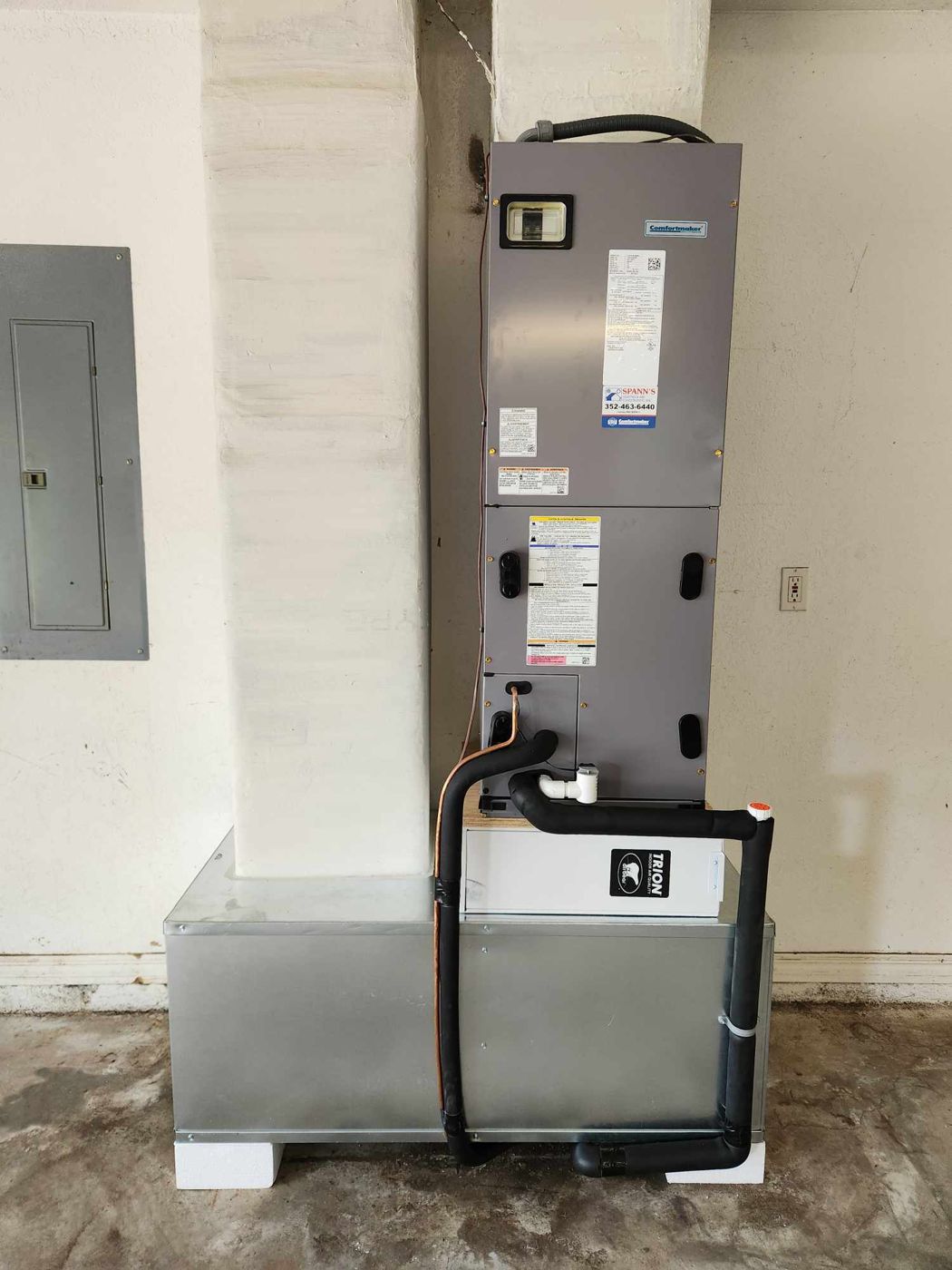 Comfortmaker air handler, set and wired