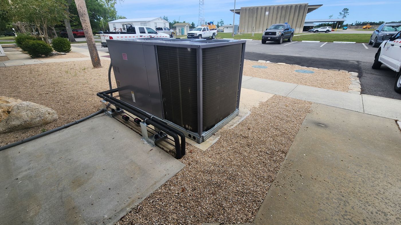 Commercial packaged unit, piped and set