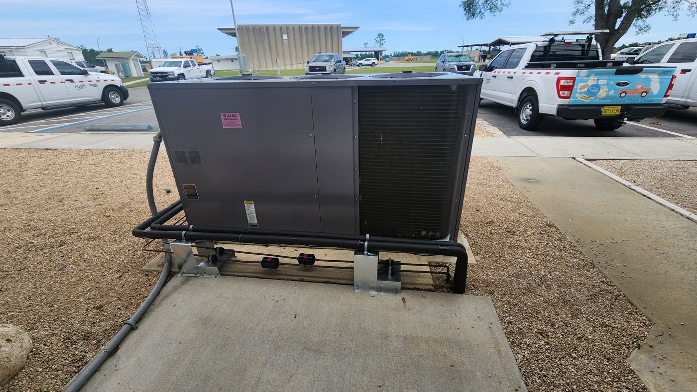 New package unit, truck on site